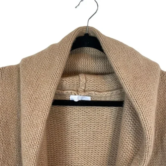 Sablyn Collette Cashmere Chunky Knit Cardigan Sweater Tan Size M